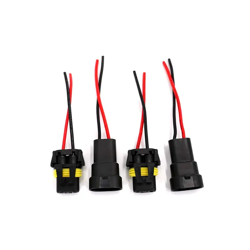 2Set 9005 9006 H10 Wire Connectors Female & Male Adapter Wiring Harness Sockets Wire 12V For Led Headlights Fog Lights 1