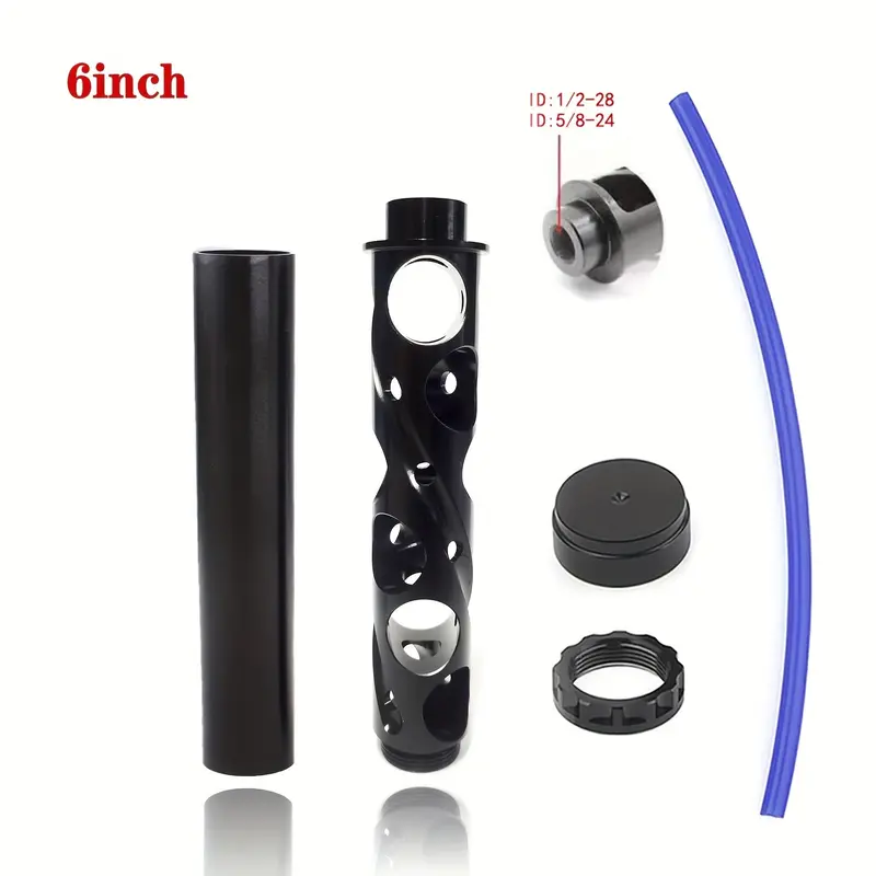 6Inch Fuel Filter Suppressor 1/2 28" 5/8 24'' New Model Aluminum Titanium Black 1