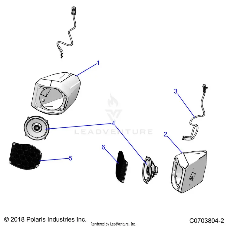 Accessory: Audio Front Speaker - 2020 Polaris General 1000 Deluxe Eps 1