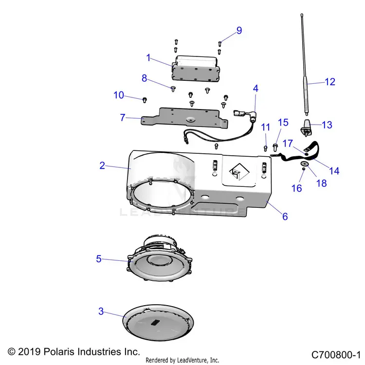 Accessory: Audio Subwoofer - 2021 Polaris General 1000 Deluxe Ride Command 1