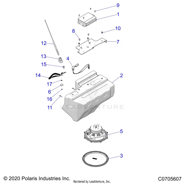 Accessory: Audio Subwoofer - 2021 Polaris General Xp 1000 Deluxe Ride Command Trail 1