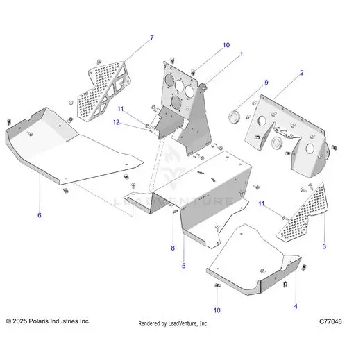 Body: Center And Floor Panels - 2025 Polaris Rzr Pro R Race 1
