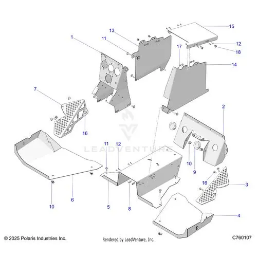 Body: Center And Floor Panels - 2026 Polaris Rzr Pro R Race H.O. 1