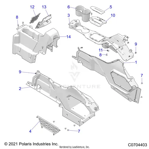 Body: Center Console - 2021 Polaris Rzr Pro Xp 4 Sport 1