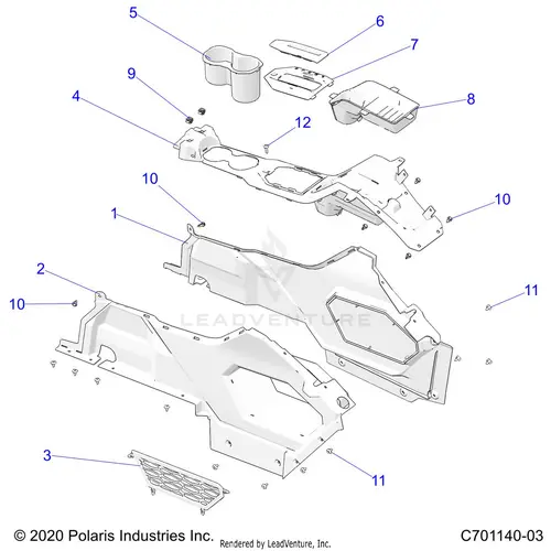 Body: Center Console - 2023 Polaris Rzr Pro R Sport/Premium 1
