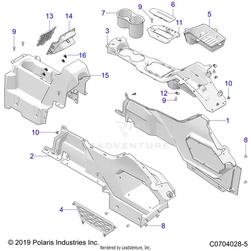 Body: Center Console - 2023 Polaris Rzr Turbo R 4 Premium Ride Command 1
