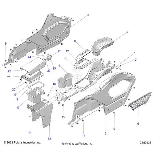 Body: Center Console - 2026 Polaris Rzr Pro Xp Sport 1