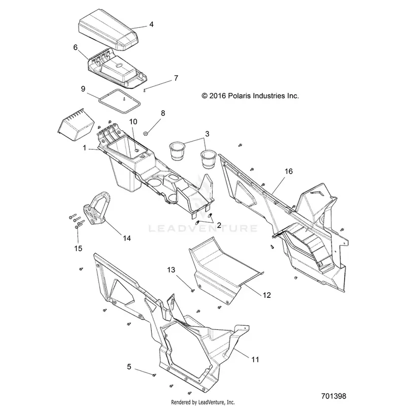 Body: Center Console Front - 2020 Polaris General Xp 4 1000 1