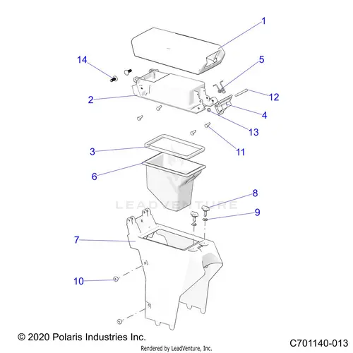 Body: Center Console Storage - 2022 Polaris Rzr Pro R Ultimate 1