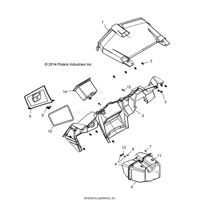 Body: Dash And Glovebox - 2015 Polaris Rzr 4 900 1