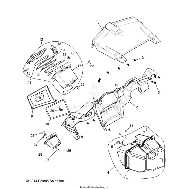 Body: Dash And Glovebox - 2015 Polaris Rzr Xp 1000 1
