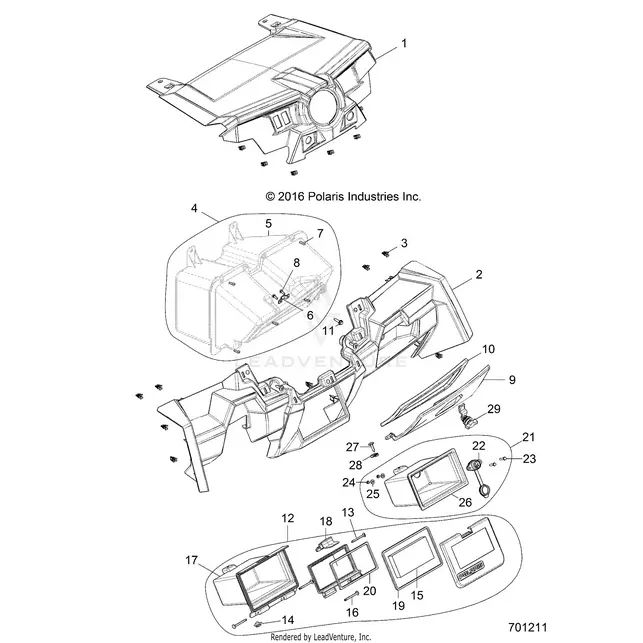 Body: Dash And Glovebox - 2018 Polaris Rzr Xp 4 1000 1