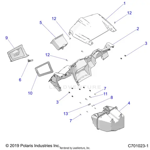 Body: Dash And Glovebox - 2020 Polaris Rzr Trail 900 1
