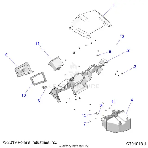 Body: Dash And Glovebox - 2020 Polaris Rzr Trail S 900 1