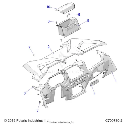 Body: Dash And Glovebox - 2020 Polaris Rzr Turbo S Velocity 1
