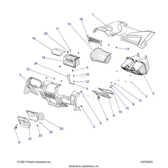 Body: Dash And Glovebox - 2022 Polaris Rzr Trail S 1000 Ultimate 1