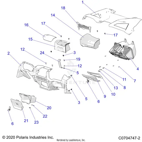 Body: Dash And Glovebox - 2022 Polaris Rzr Trail S 900 Sport 1