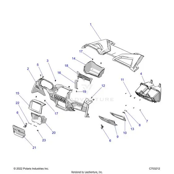 Body: Dash And Glovebox Rc - 2023 Polaris Rzr Trail S 1000 Eps 1