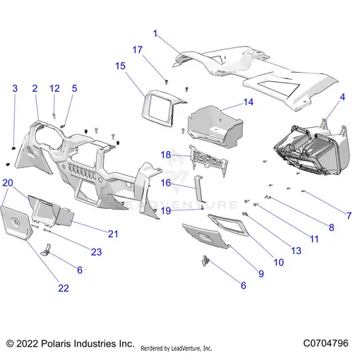 Body: Dash And Glovebox Ride Command - 2022 Polaris Rzr 900 Trail Ultimate 1