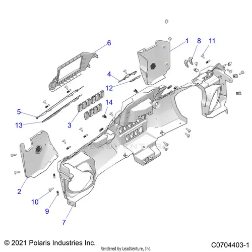 Body: Dash Lower (2) - 2021 Polaris Rzr Pro Xp 4 Sport 1