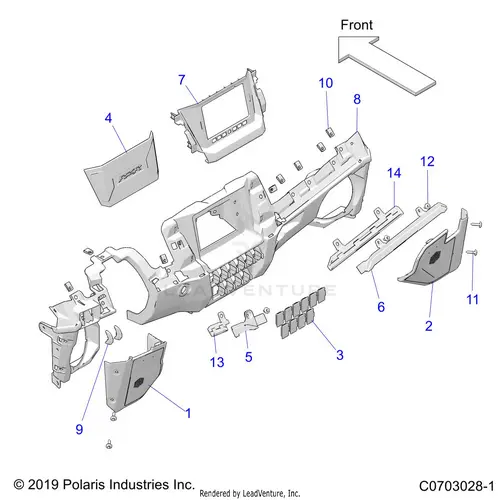 Body: Dash Lower - 2021 Polaris Rzr Pro Xp 4 Sport 1