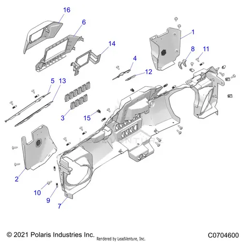 Body: Dash Lower - 2021 Polaris Rzr Pro Xp 4 Sport Rockford Le 1