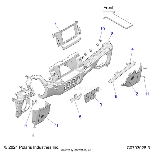 Body: Dash Lower - 2021 Polaris Rzr Pro Xp 4 Ultimate 1