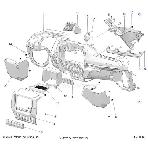Body: Dash Lower - 2026 Polaris Rzr Pro Xp 4 Sport 1