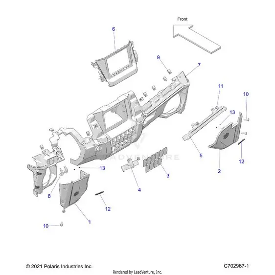 Body: Dash Lower Ride Command - 2023 Polaris Rzr Turbo R 4 Sport 1