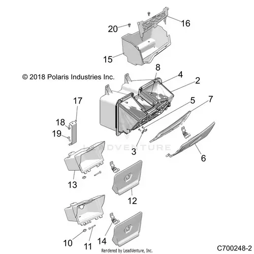 Body: Dash Storage - 2019 Polaris Rzr Xp 4 1000 1