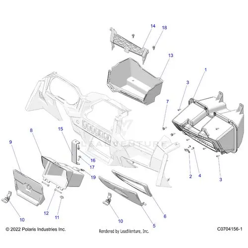 Body: Dash Storage - 2023 Polaris Rzr Xp 1000 Premium Ride Command 1