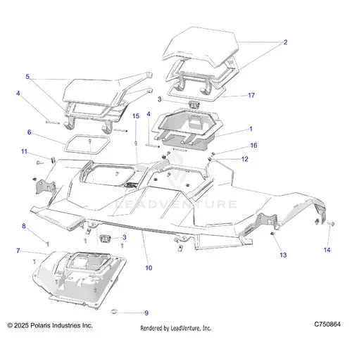 Body: Dash Upper - 2025 Polaris Rzr Pro R 4 Sport 1