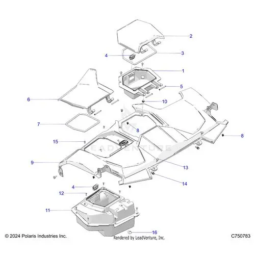 Body: Dash Upper - 2025 Polaris Rzr Pro Xp 4 Ultimate 1