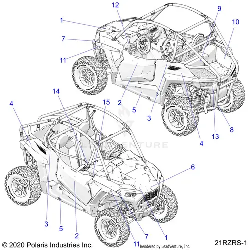 Body: Decals (2) - 2021 Polaris Rzr 900 Trail/Trail S 1