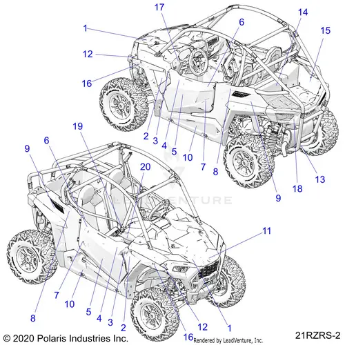 Body: Decals (2) - 2021 Polaris Rzr Trail S 1000 Eps 1