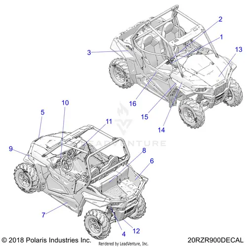 Body: Decals - 2020 Polaris Rzr 900 Eps Ride Command 1