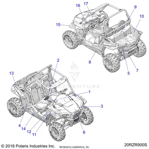 Body: Decals - 2020 Polaris Rzr S 1000 Eps 1