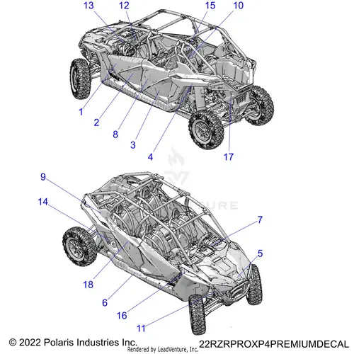 Body: Decals - 2021 Polaris Rzr Pro Xp 4 Premium Ca 1