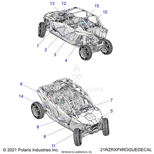 Body: Decals - 2021 Polaris Rzr Pro Xp 4 Sport Rockford Le 1