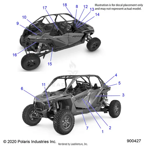 Body: Decals - 2022 Polaris Rzr Pro R 4 Sport 1
