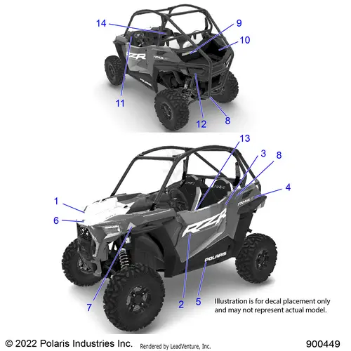 Body: Decals - 2022 Polaris Rzr Trail S 1000 Premium 1