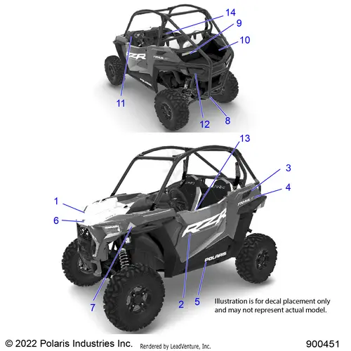Body: Decals - 2022 Polaris Rzr Trail S 900 Sport 1