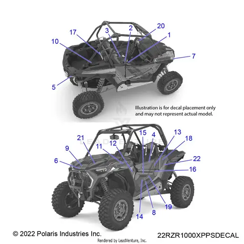 Body: Decals - 2022 Polaris Rzr Xp 1000 Trails & Rocks 1