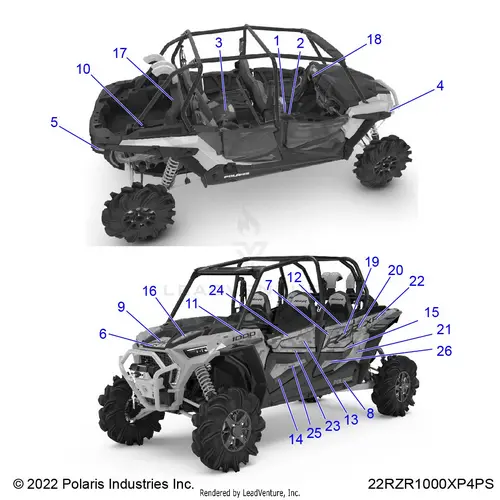 Body: Decals - 2022 Polaris Rzr Xp 4 1000 High Lifter 1