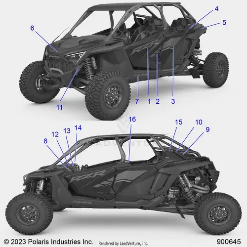 Body: Decals - 2023 Polaris Rzr Pro R 4 Lv 1