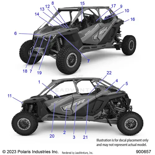 Body: Decals - 2023 Polaris Rzr Pro R 4 Ultimate Troy Lee Designs 1