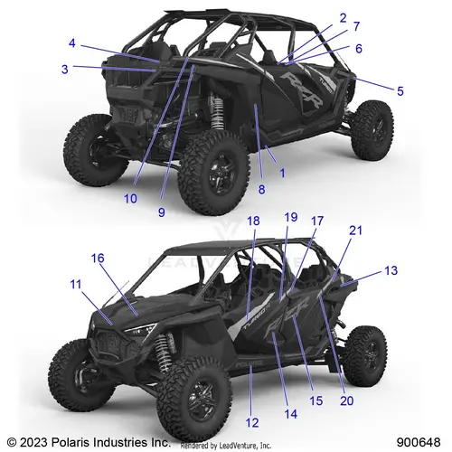 Body: Decals - 2023 Polaris Rzr Turbo R 4 Premium Ride Command 1