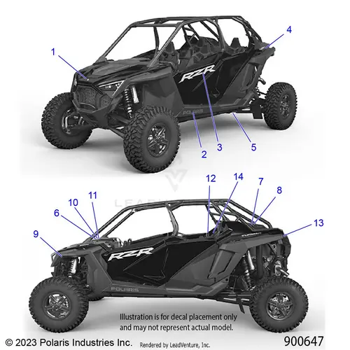 Body: Decals - 2023 Polaris Rzr Turbo R 4 Sport 1