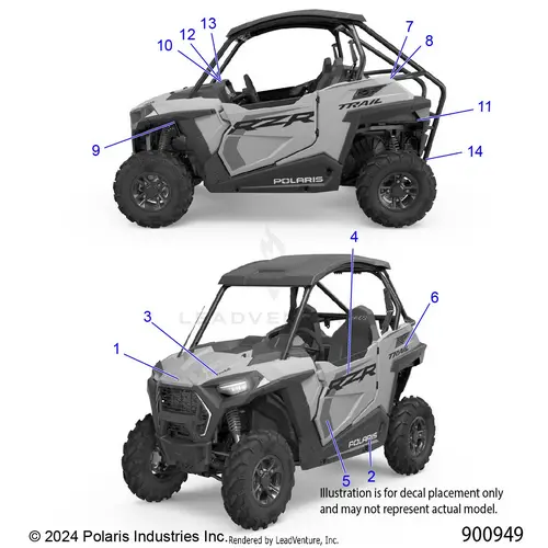 Body: Decals - 2025 Polaris Rzr 900 Trail Ultimate 1
