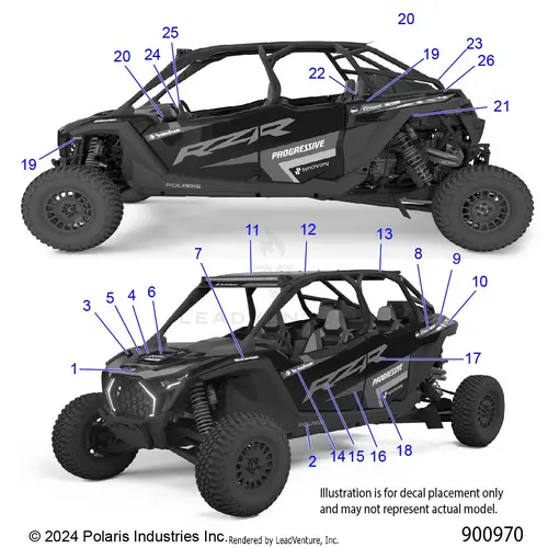 Body: Decals - 2025 Polaris Rzr Pro R 4 Race Replica Le Evap 1